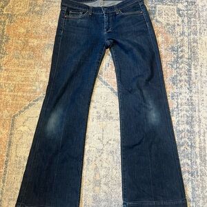 Y2K Vintage 7 For All Mankind Dark Blue Flare low rise Jeans- DOJO 90’s